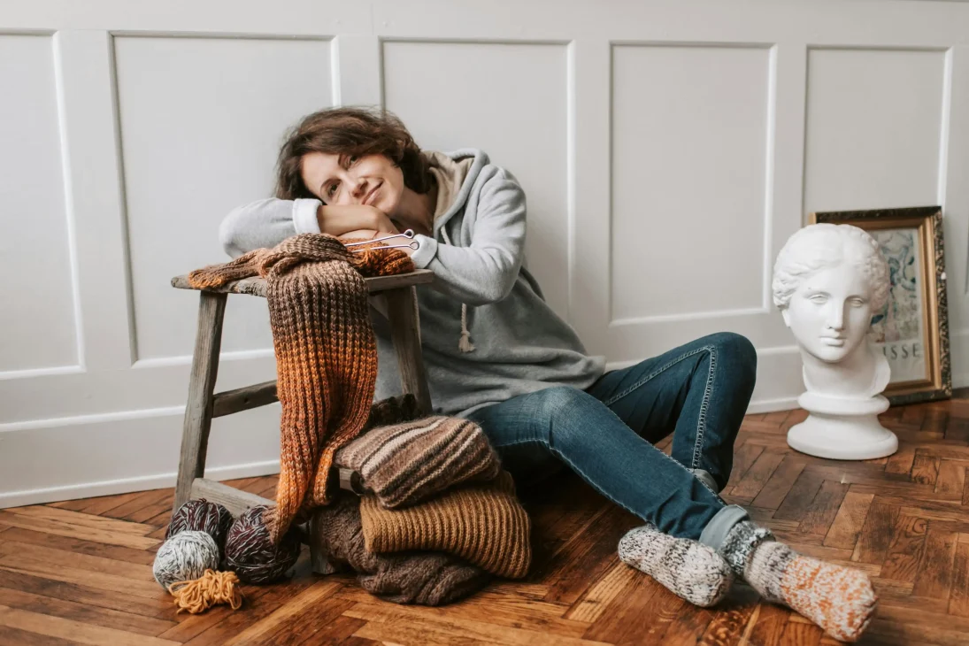 Knit sweater with jeans 